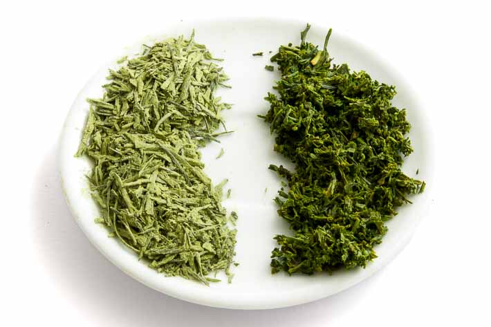 Matcha Iri Sencha - suchý a mokrý list