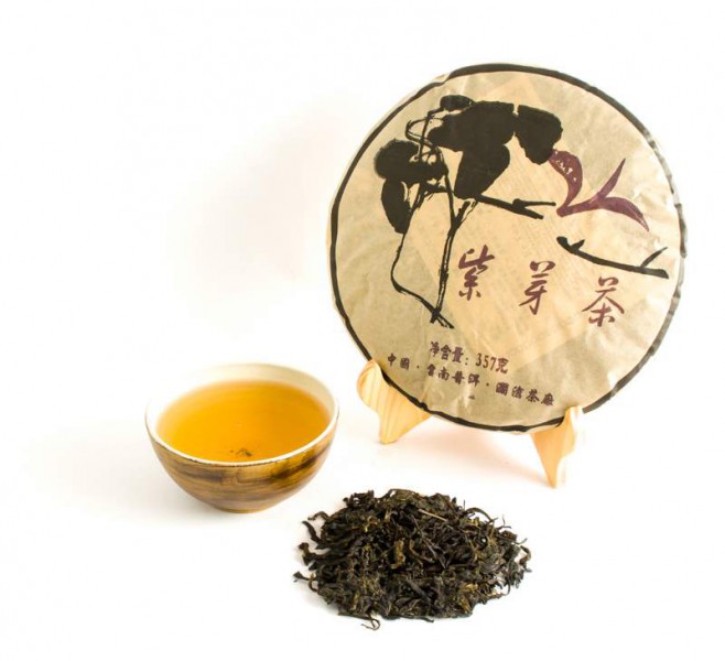 Fialový Puerh Zi Ya Ye Sheng Cha